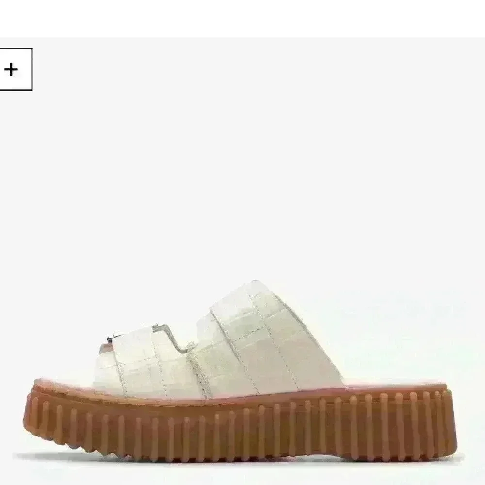 CLARKS TORHILL SLIDE  SANDAL CREAM SIZE 8 - Picture 5 of 15